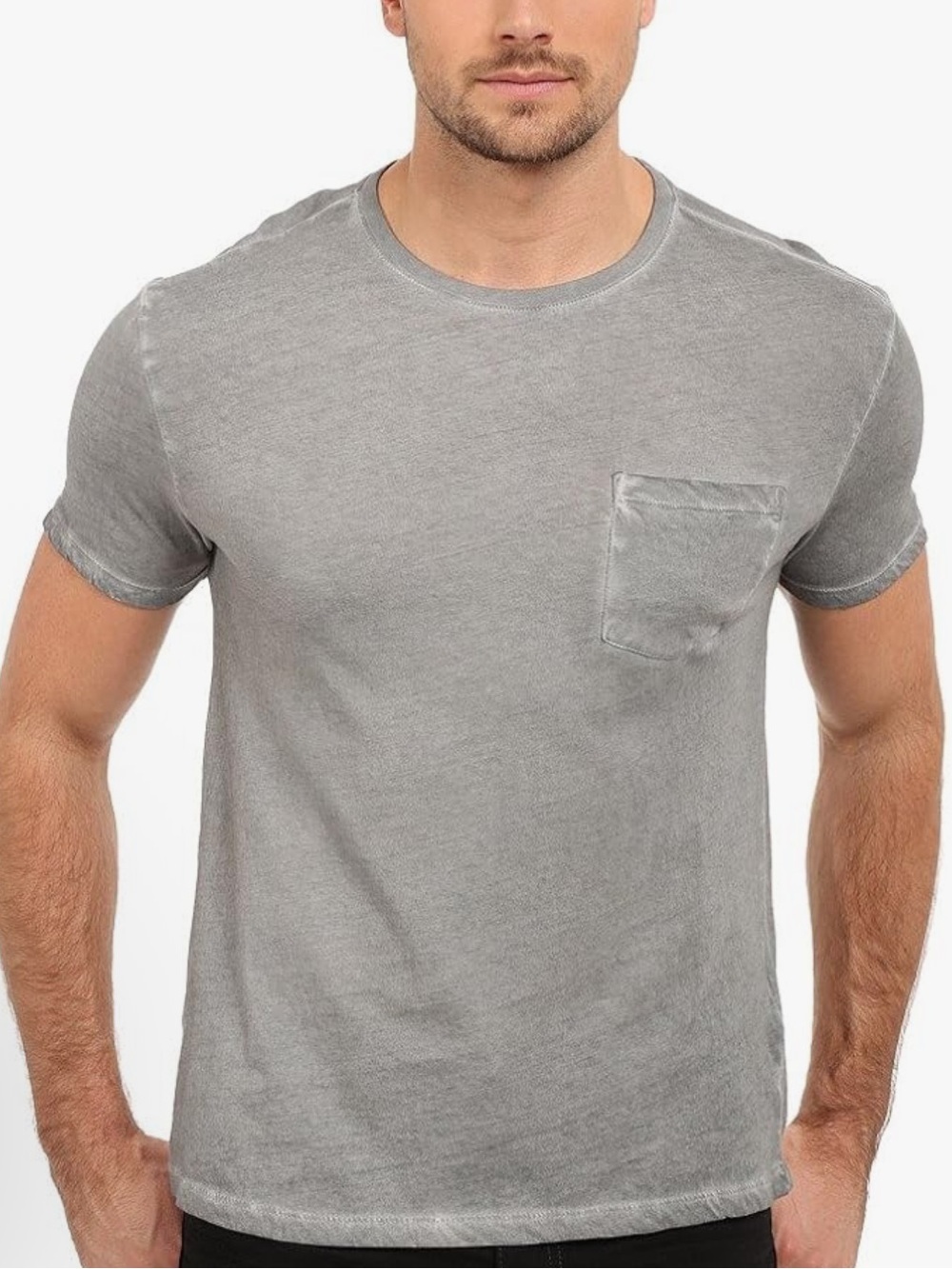 Diesel Men's Light Grey Pocket Crew Tee! Soft! Quality! 100% cotton! L